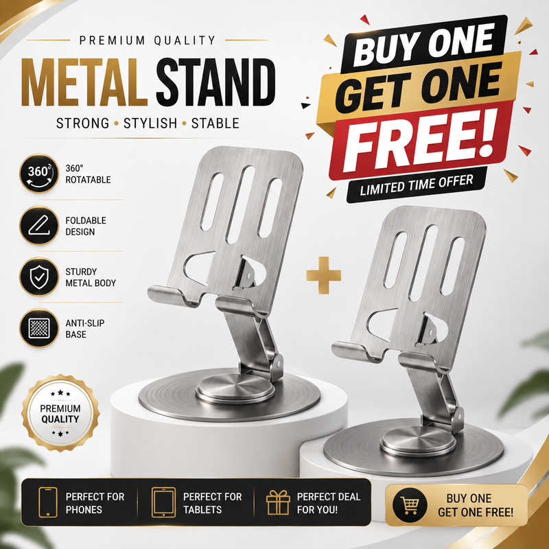360° Adjustable Foldable Metal Phone & Tablet Stand