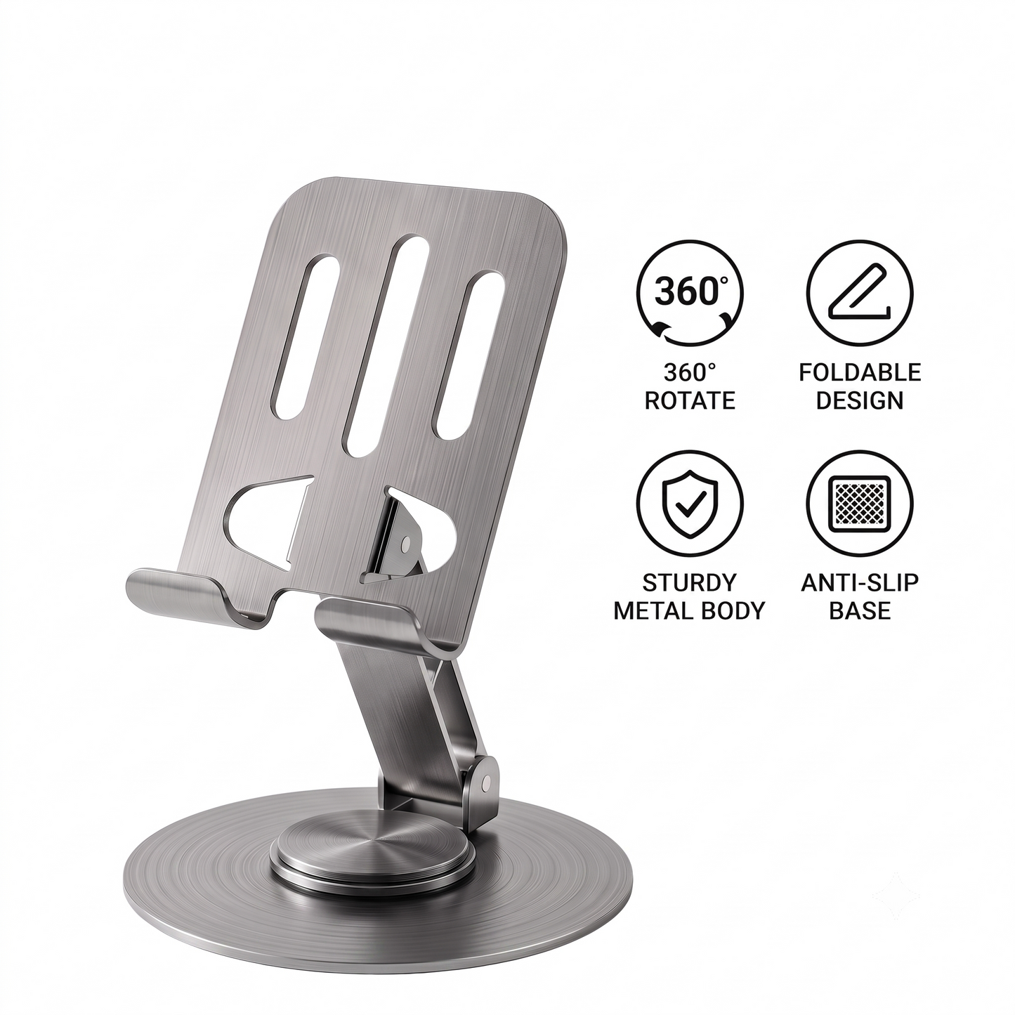 360° Adjustable Foldable Metal Phone & Tablet Stand