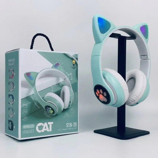 Wireless Cat Ear Bluetooth Headphones |  LED Cat Ear Bluetooth Headphones | Wireless Gaming & Music Headset