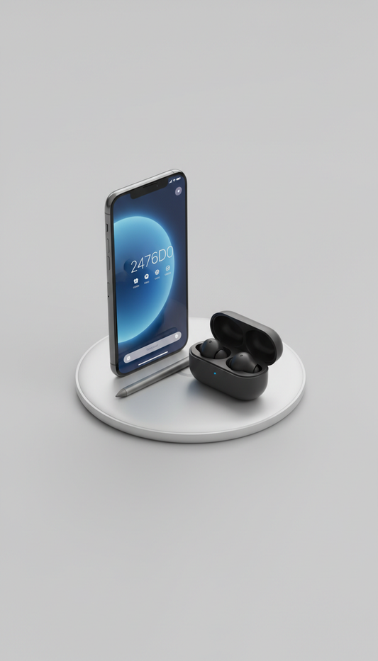 Sleek wireless charging pad black glass