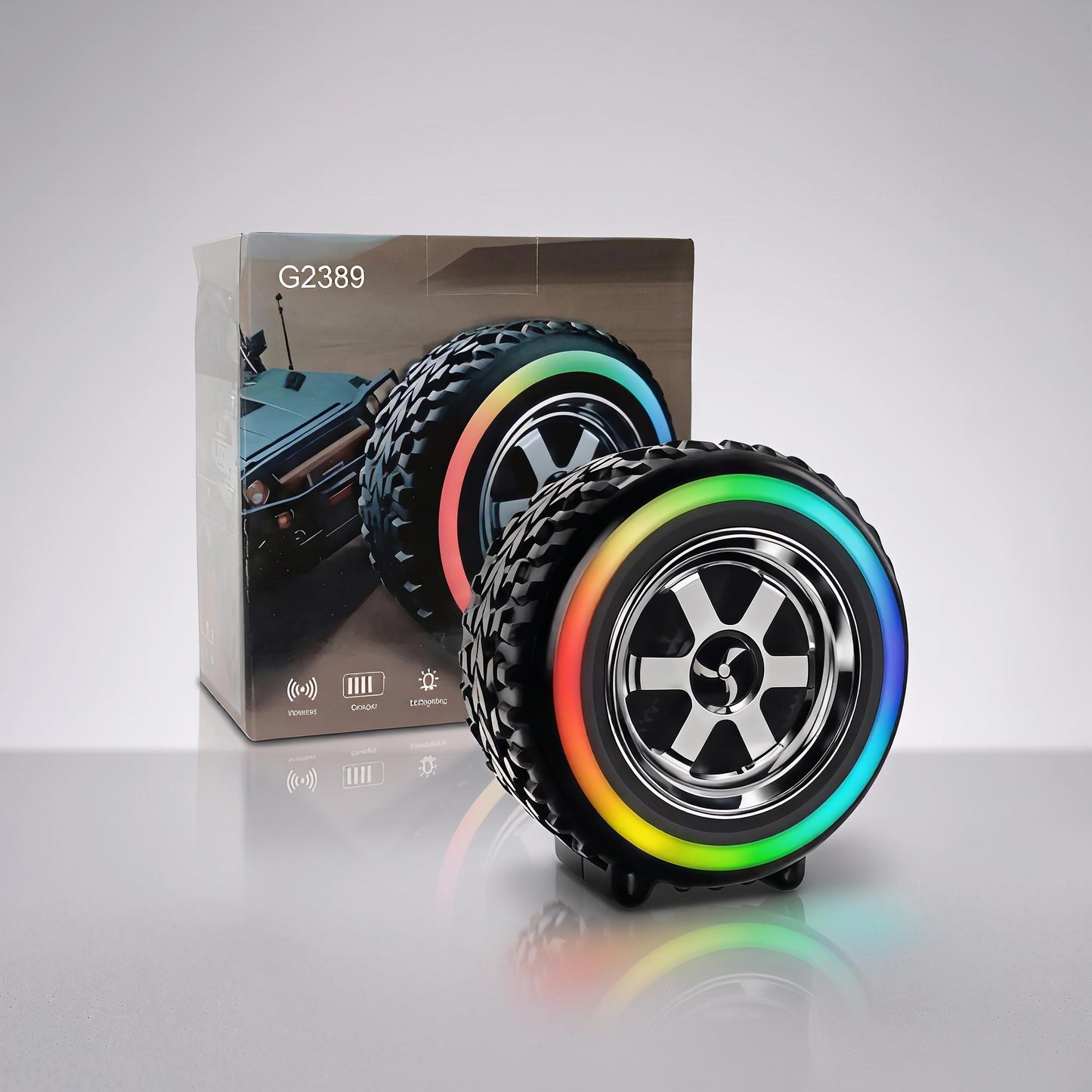 RGB Tire Bluetooth Speaker | Wireless Portable LED Speaker | TWS Stereo | Deep Bass | Rechargeable Bluetooth Speaker