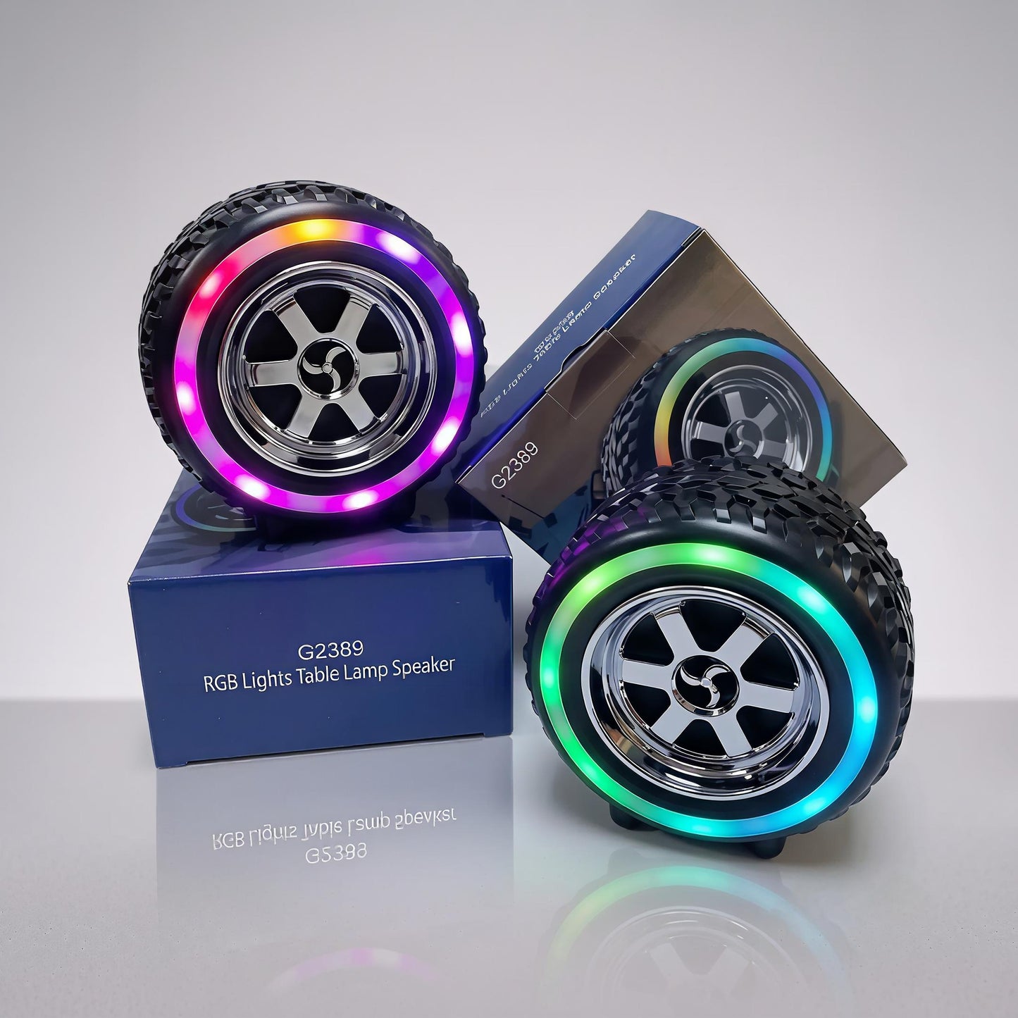 RGB Tire Bluetooth Speaker | Wireless Portable LED Speaker | TWS Stereo | Deep Bass | Rechargeable Bluetooth Speaker